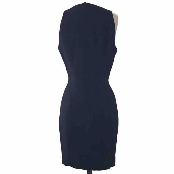 Vintage 90s Chic La Belle Black Sleeveless Minimalist Mini Short Pencil Dress S - Picture 5 of 8